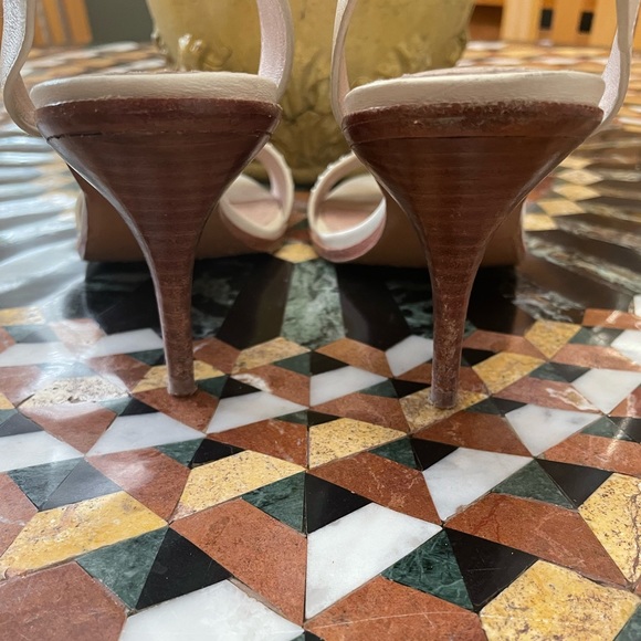 Pretty studded cream open toed heels great ankle strap EUC - Picture 3 of 4